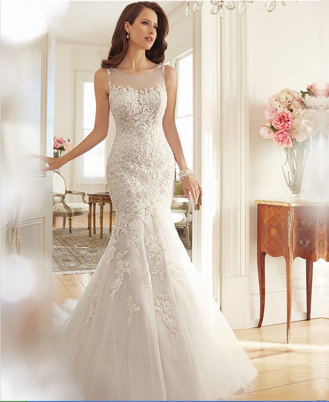 WD3037 lace Mermaid wedding  dress